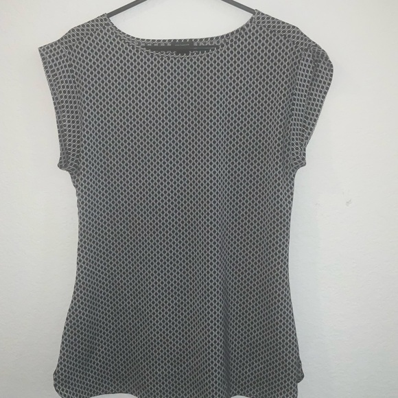 Ann Taylor Tops - Ann Taylor Geometric Blouse Black White Stretch Work Office Top XS